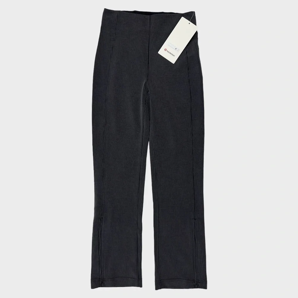 Lululemon Ribbed Softstreme Zip Leg High-Rise Crop Pant 25” - Black, Size 2 - Picture 6 of 9